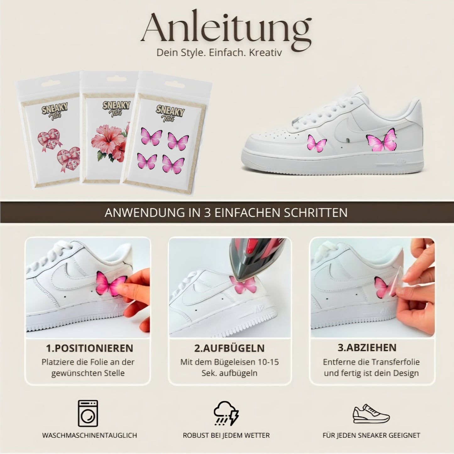 Sneakytats "Marienkäfer Blume 0217"