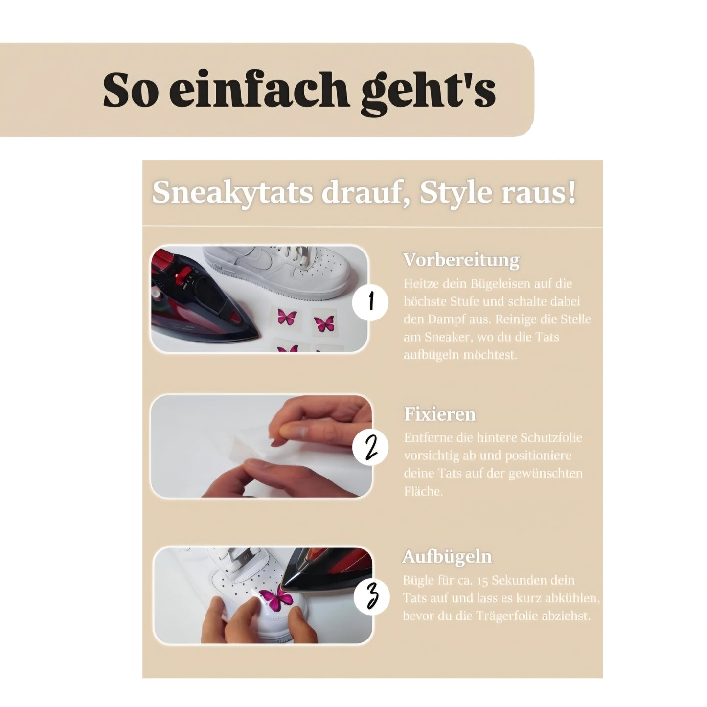 Bügelfolie für Schuhe und Kleidung zum selber gestalten