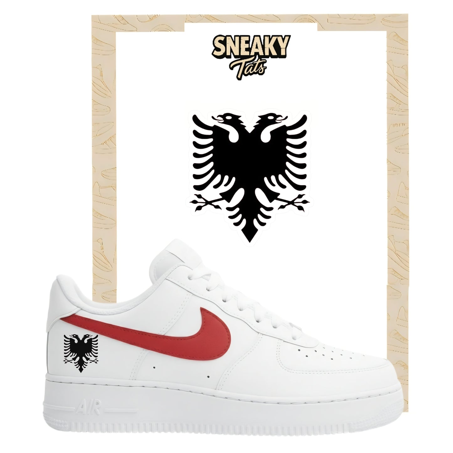 Bügelfolie für Nike Air force 1 und Jordan  Albanien Adler