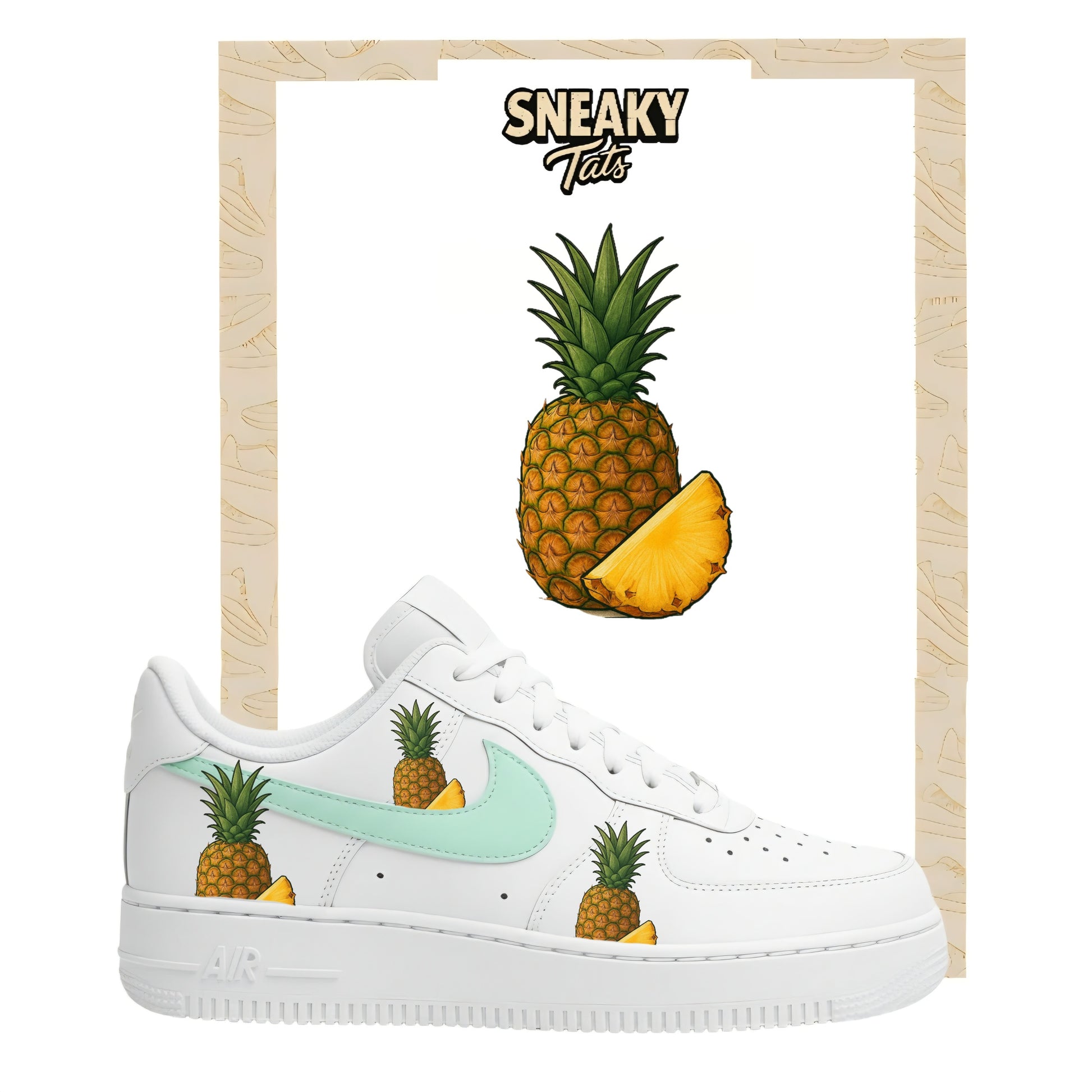 Sneakerfolien für Nike Air force 1 und Jordan Ananas mit Scheibe