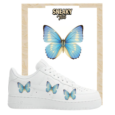 Sneakerfolien für Nike Air force 1 und Jordan Schmetterlinge blaue