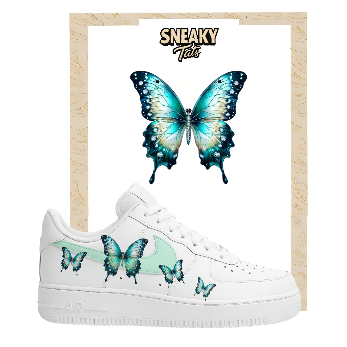 Sneakerfolien für Nike Air force 1 und Jordan Schmetterlinge blauer