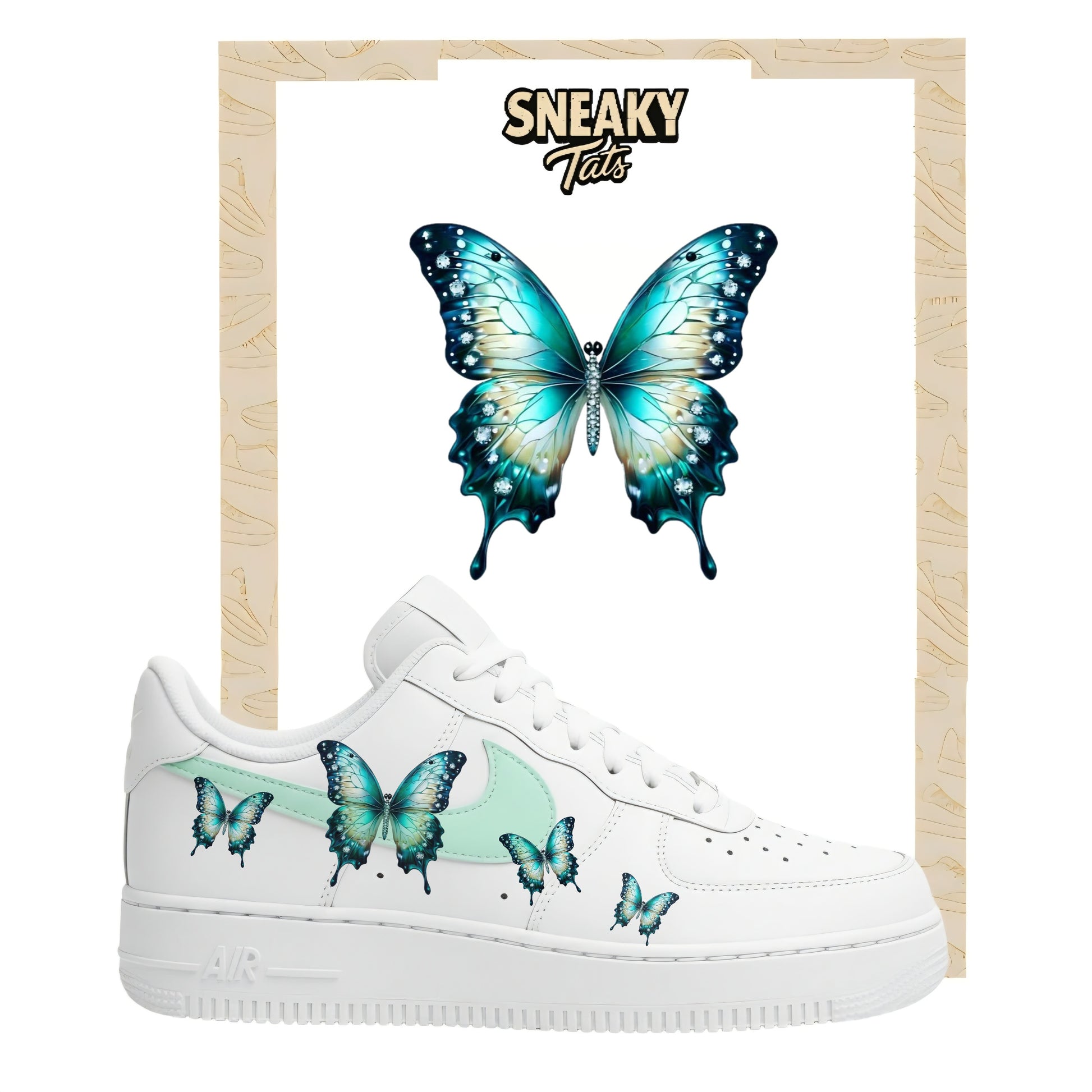 Sneakerfolien für Nike Air force 1 und Jordan Schmetterlinge blauer