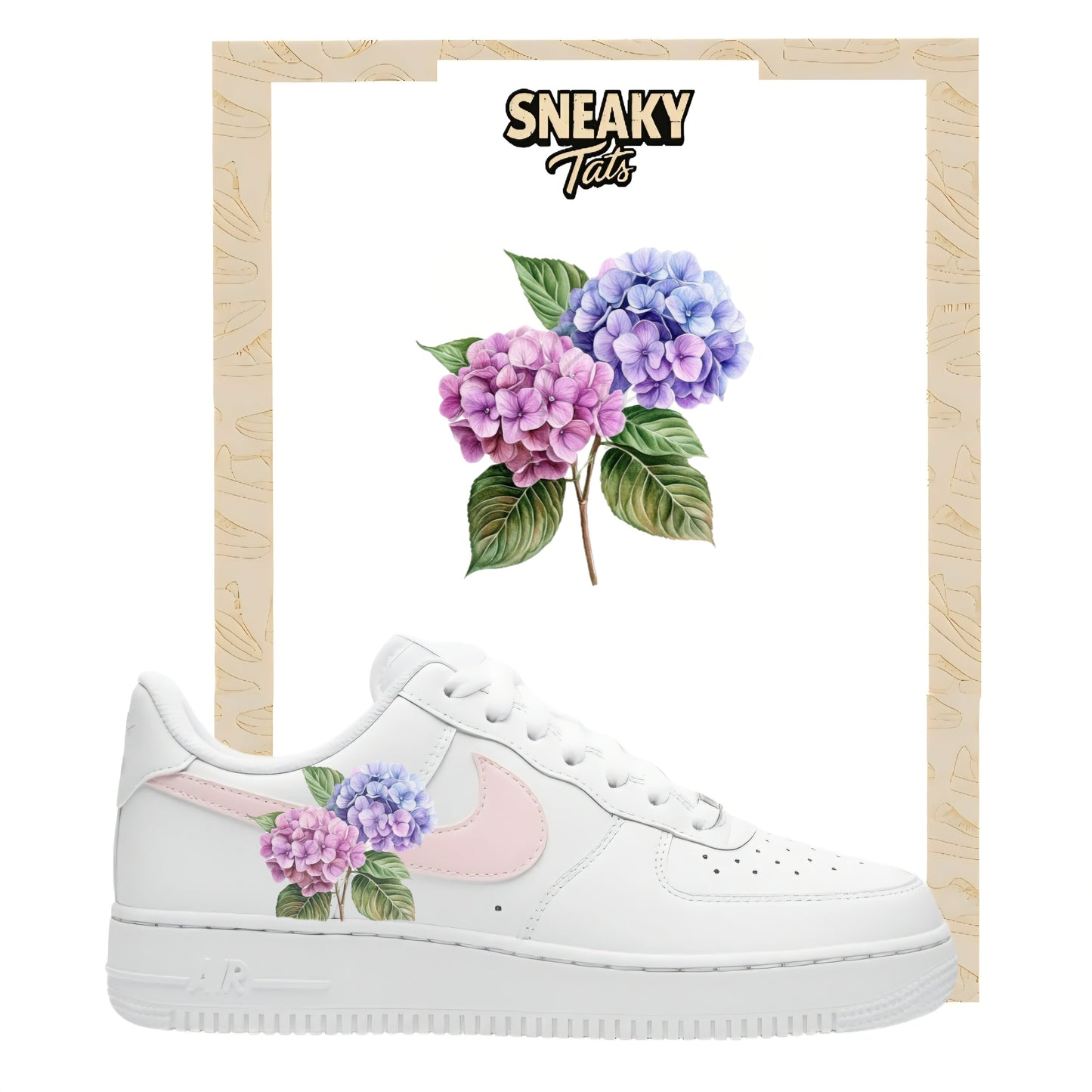 Sneakerfolien für Custom Sneaker Nike Air force 1 und Jordan Blumen