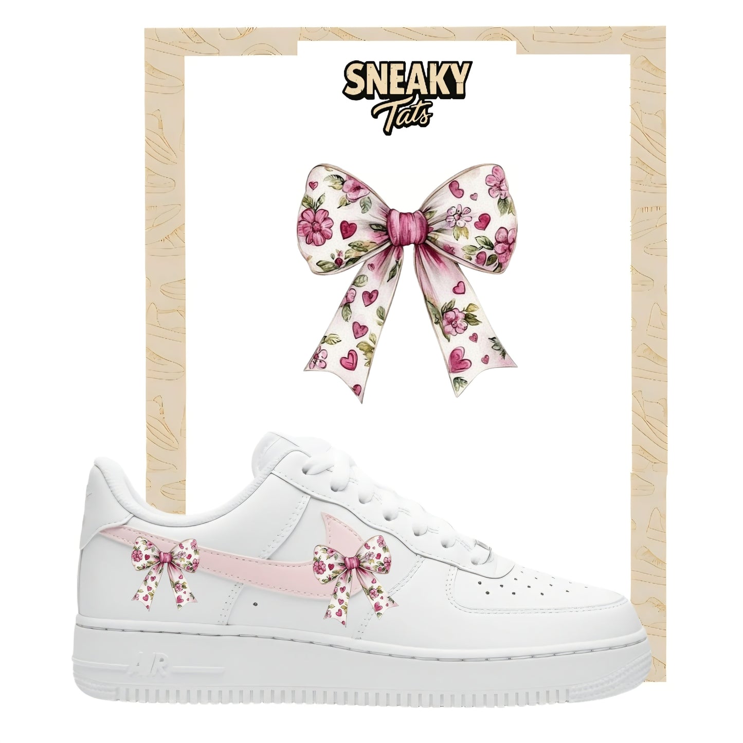 Bügelfolien für Nike Air force 1 und Jordan Blumenschleife