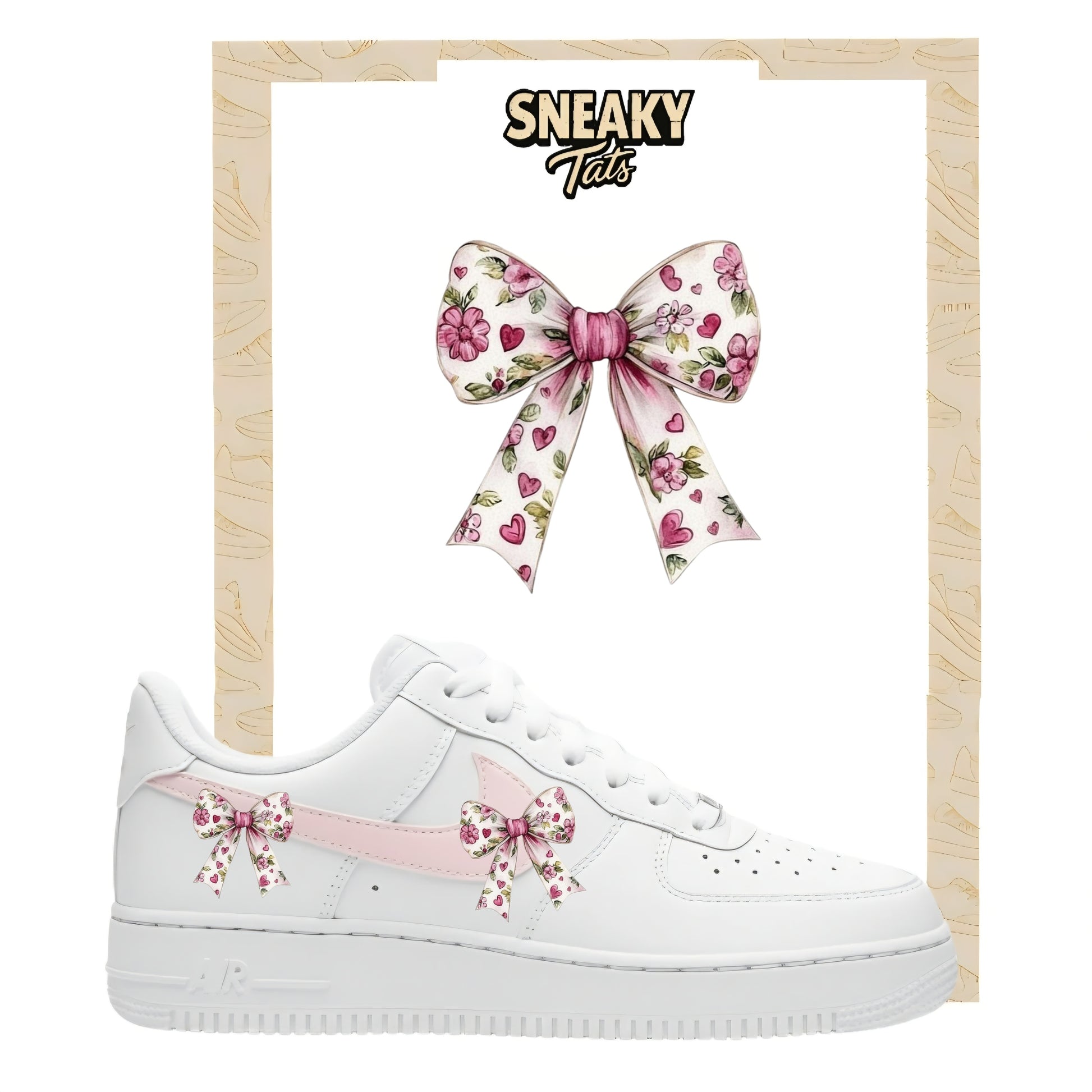 Bügelfolien für Nike Air force 1 und Jordan Blumenschleife