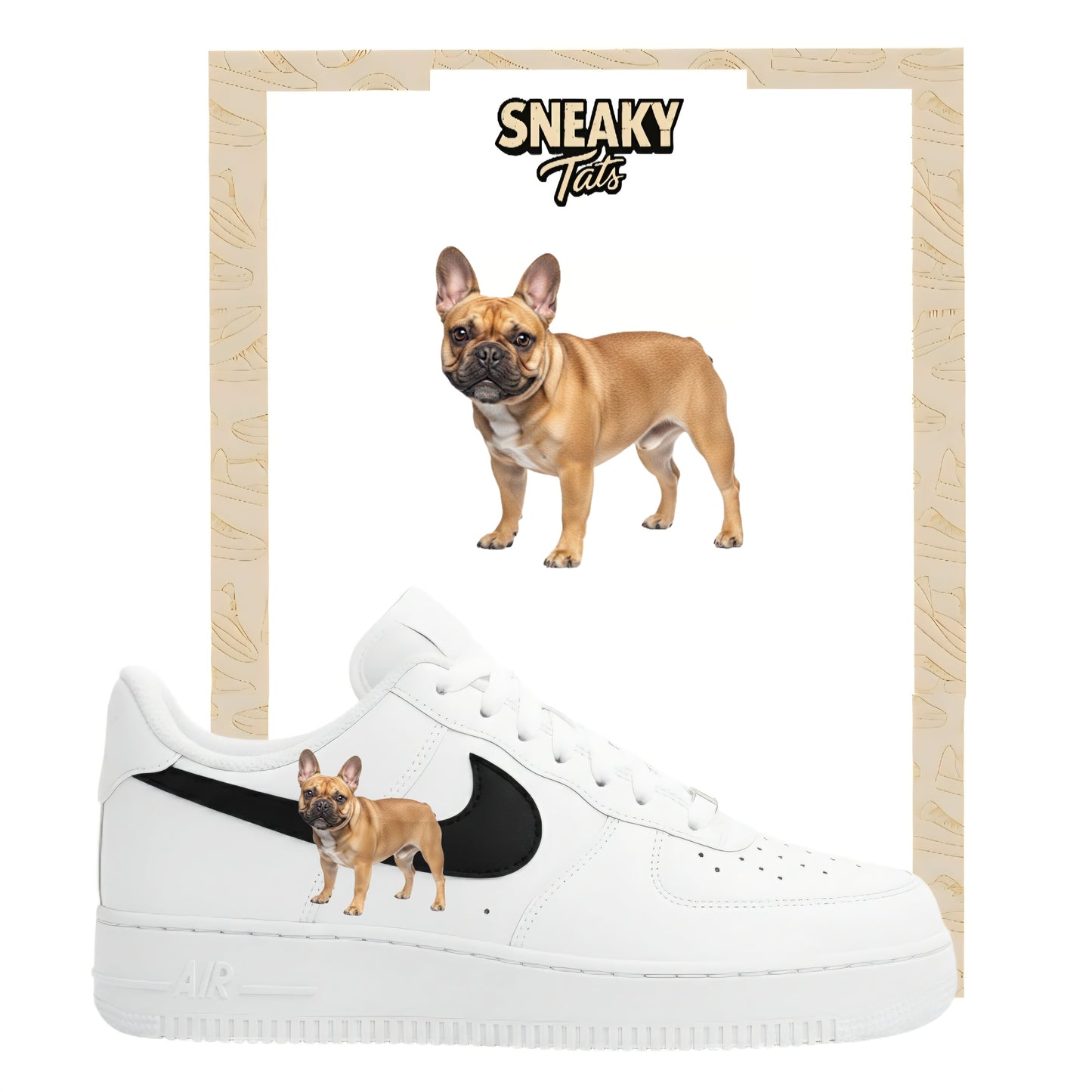 Bügelfolie für Nike Air force 1 und Jordan Bulldogge