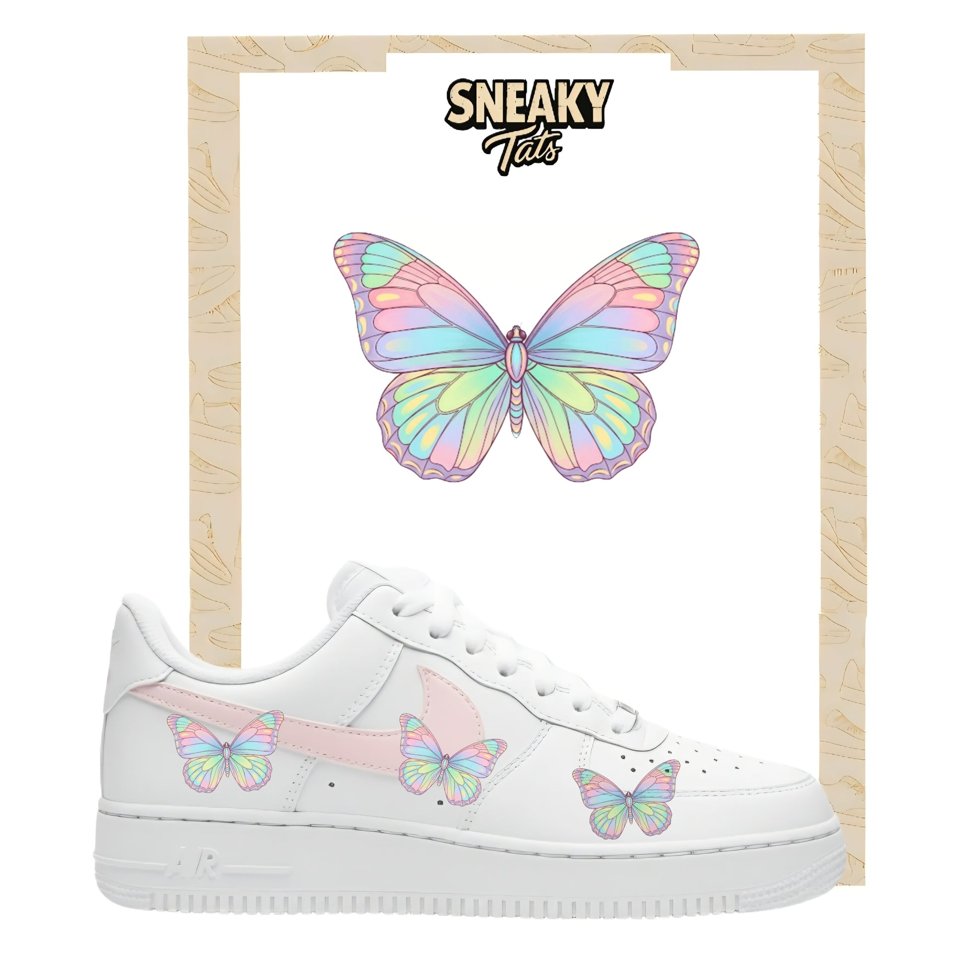 Sneakerfolien für Nike Air force 1 und Jordan Schmetterlinge bunt