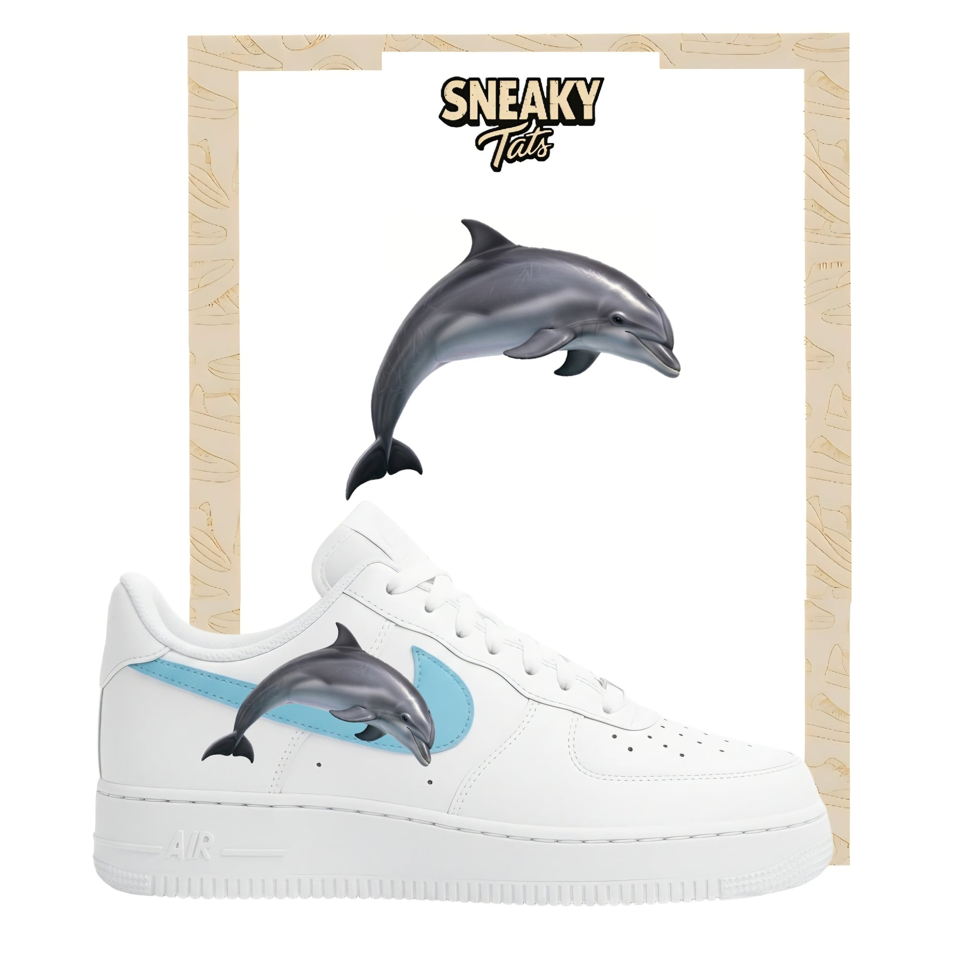 Bügelfolie für Nike Air force 1 und Jordan Delfin