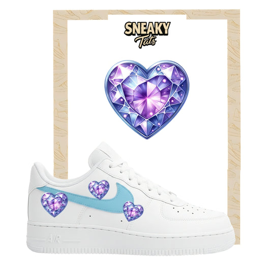 Bügelfolien für Nike Air force 1 und Jordan Diamant Herz