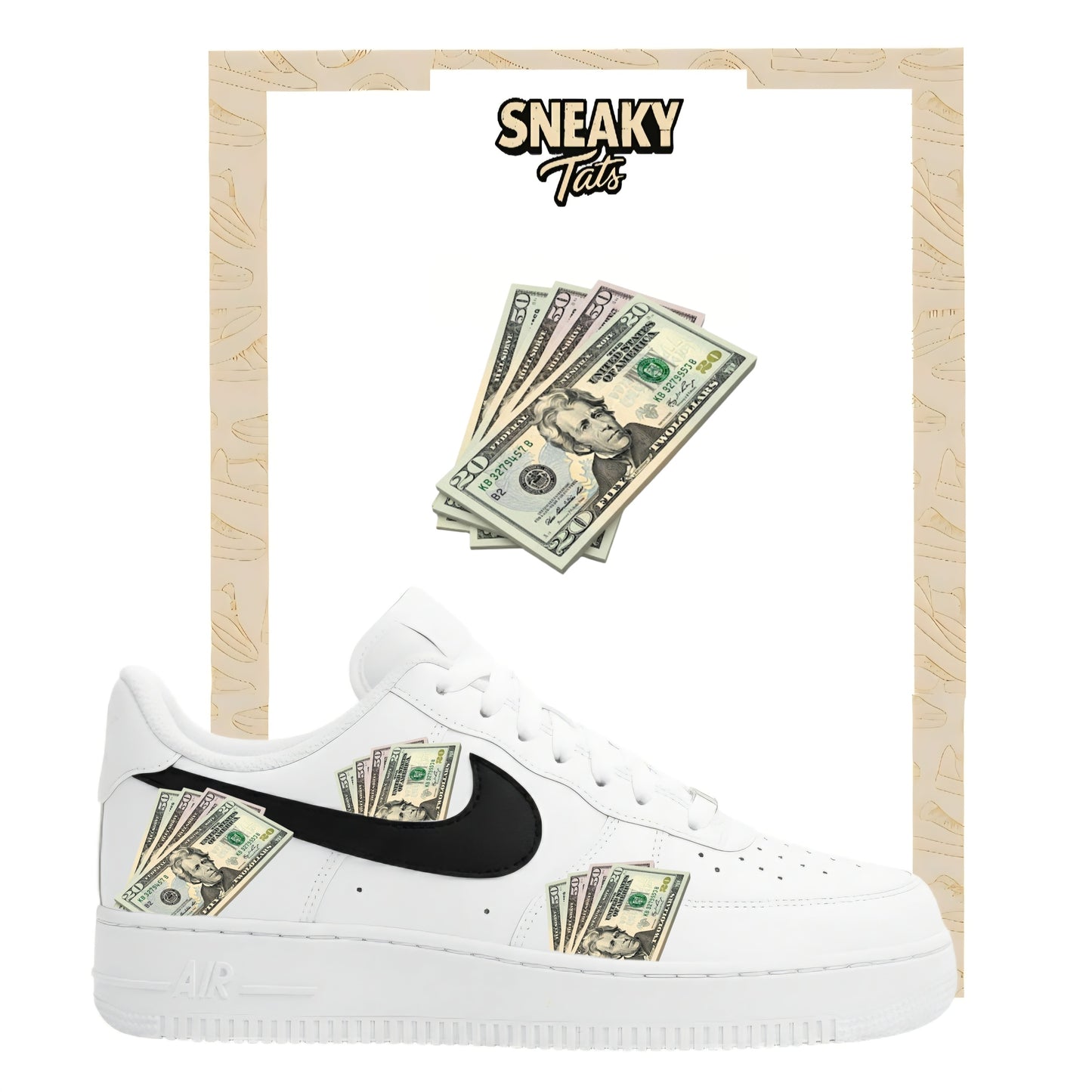 Bügelfolien für Nike Air force 1 und Jordan  Dollar