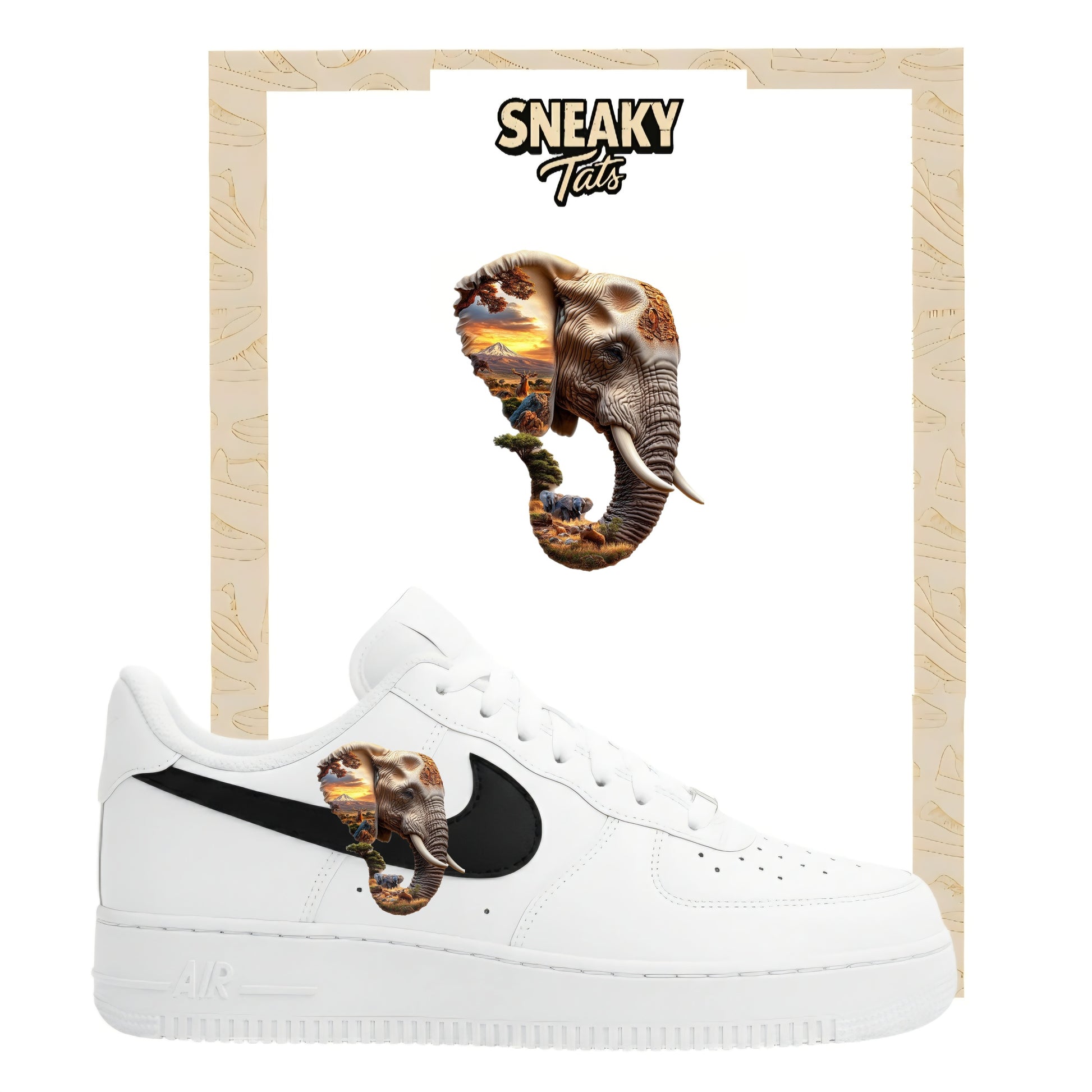 Bügelfolie für Nike Air force 1 und Jordan Elefant