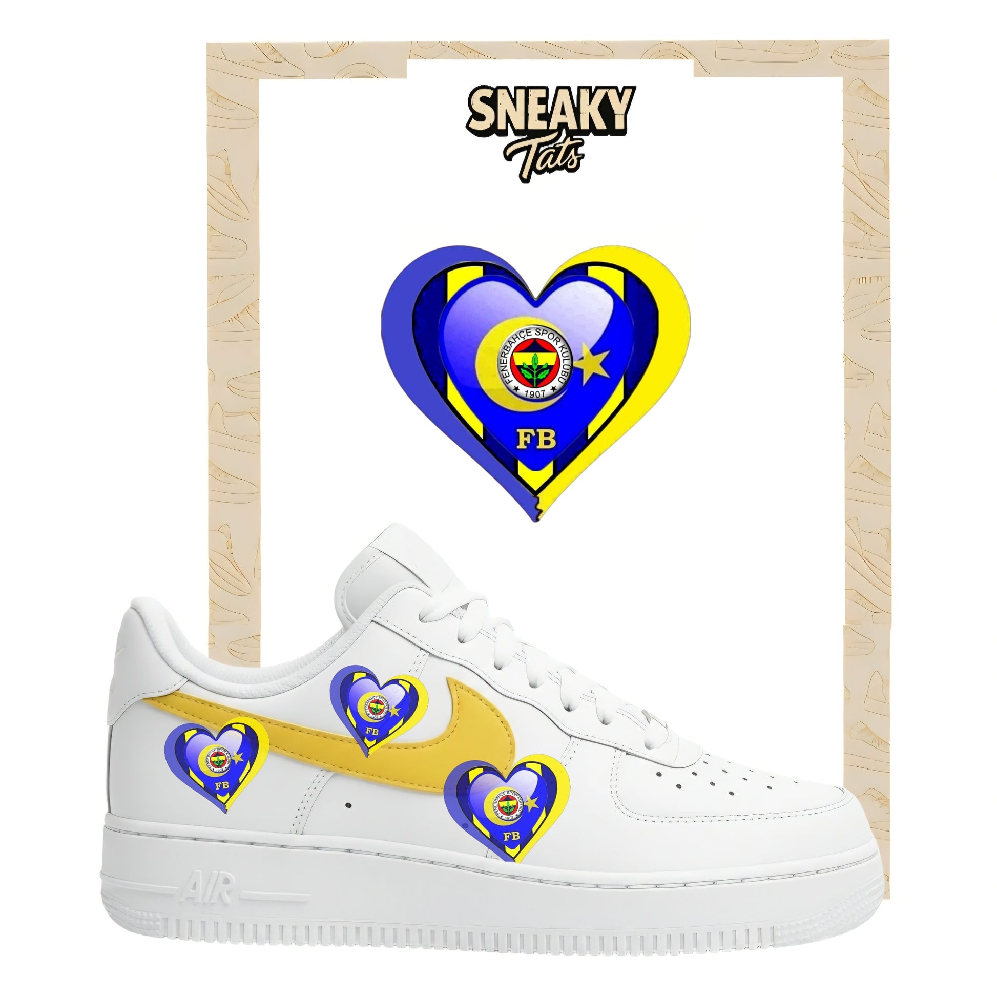 Sneakerfolien für Nike Air force 1 und Jordan Fenerbahce Herz
