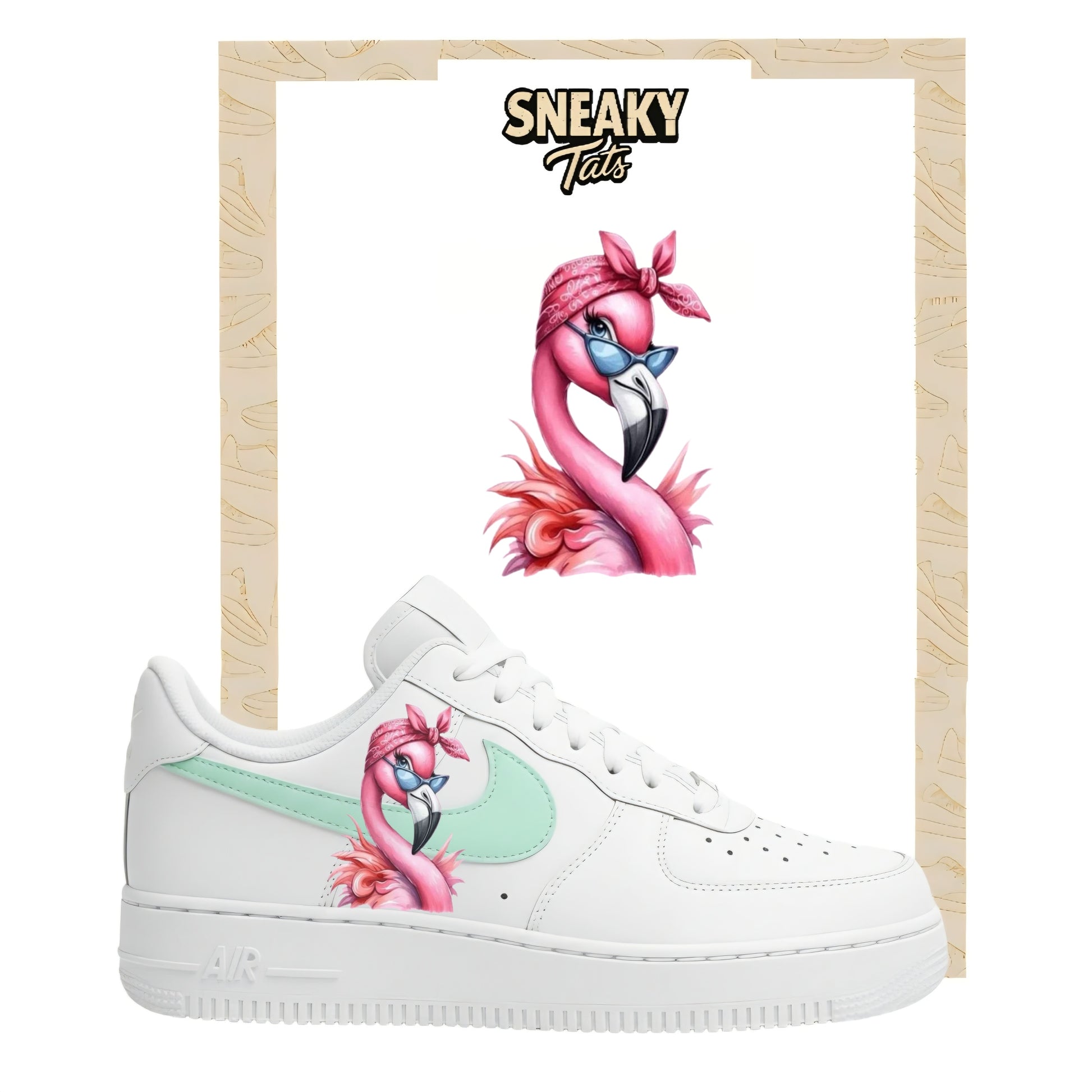 Bügelfolie für Nike Air force 1 und Jordan Flamingo