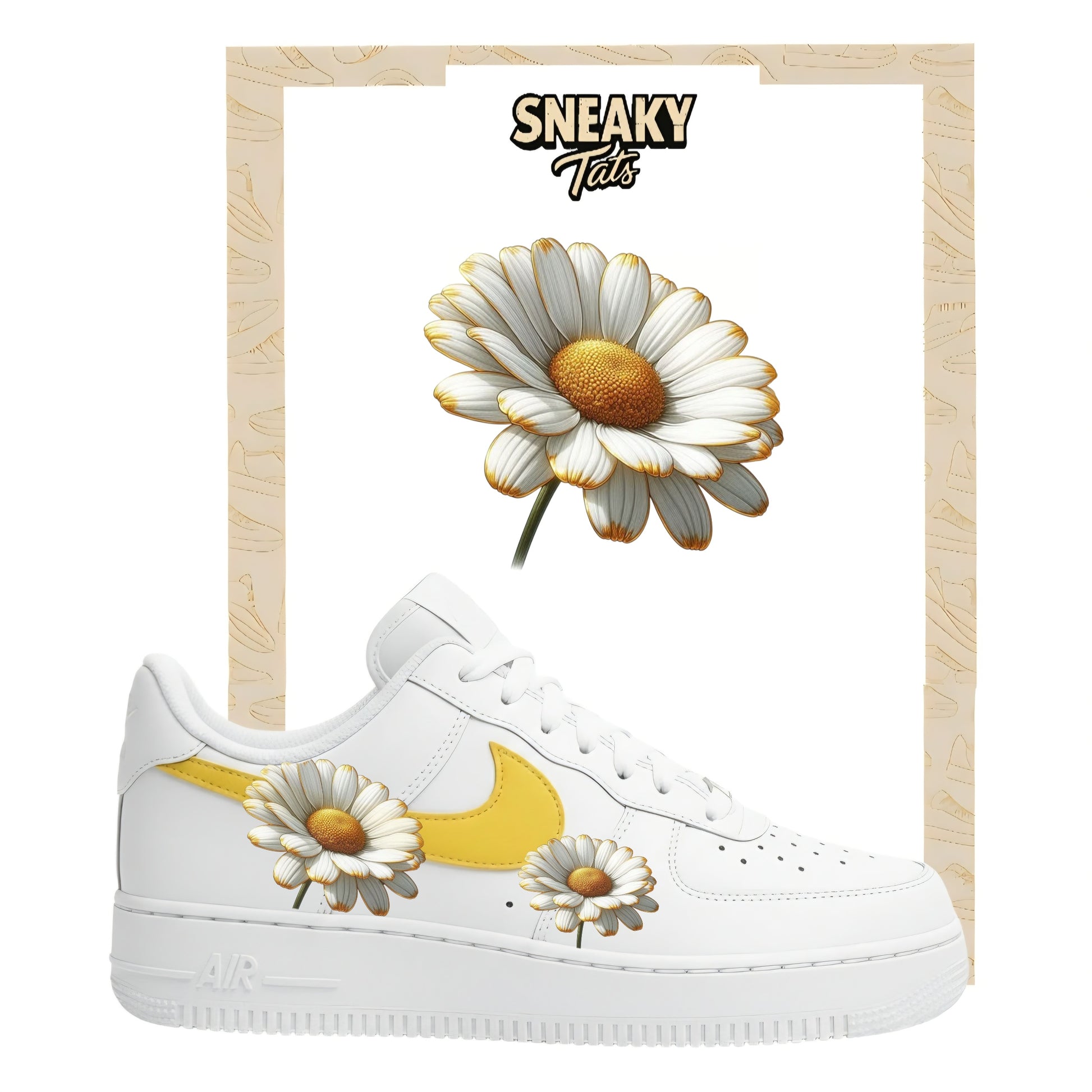 Sneakerfolien für Custom Sneaker Nike Air force 1 und Jordan Gänseblümchen