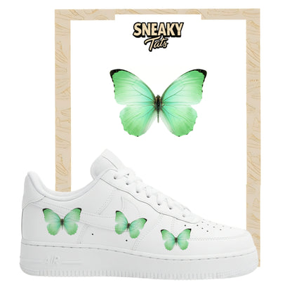 Sneakerfolien für Nike Air force 1 und Jordan Schmetterlinge grün