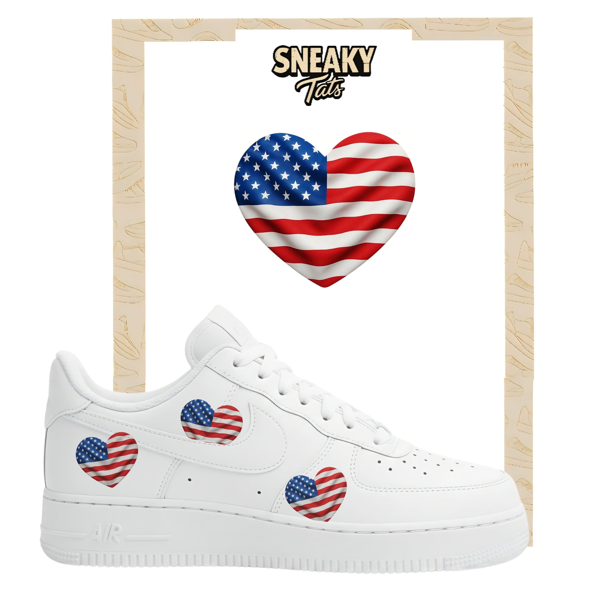 Bügelfolie für Nike Air force 1 und Jordan Herz Amerika