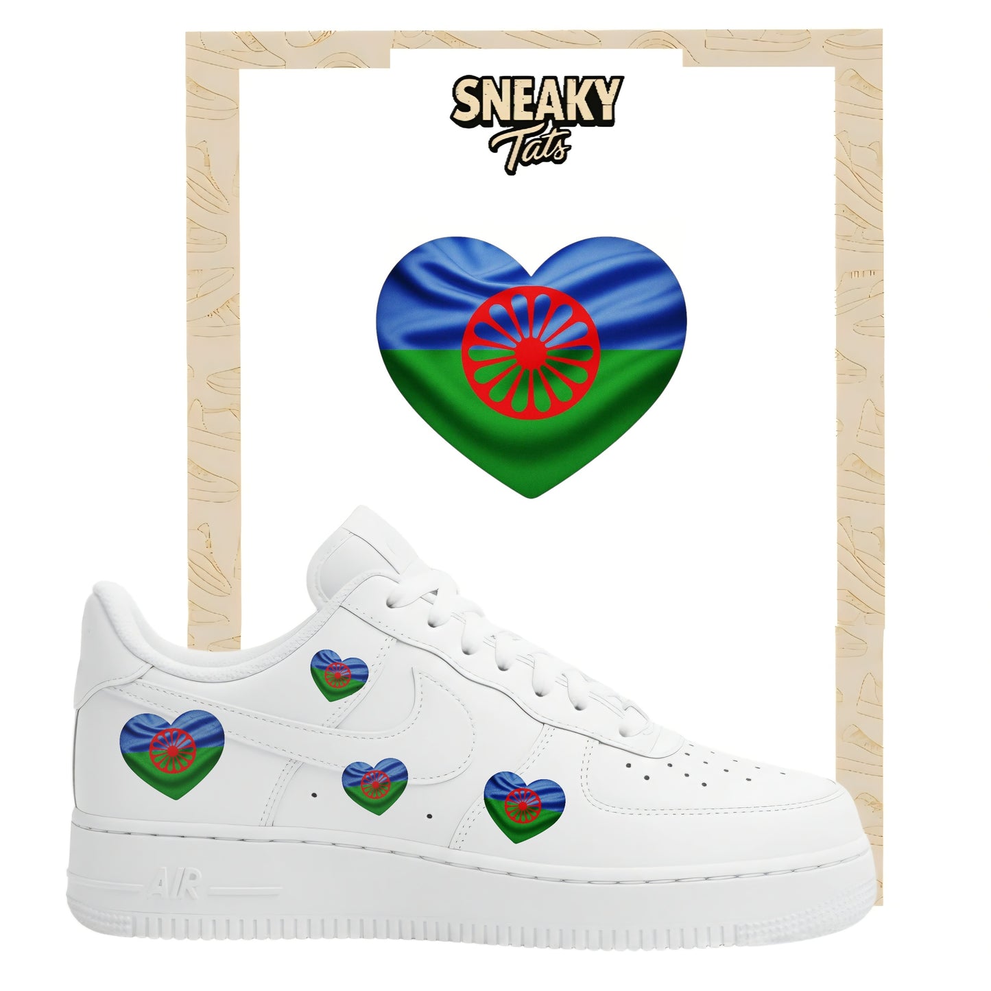 Bügelfolie für Nike Air force 1 und Jordan Herz Gipsy