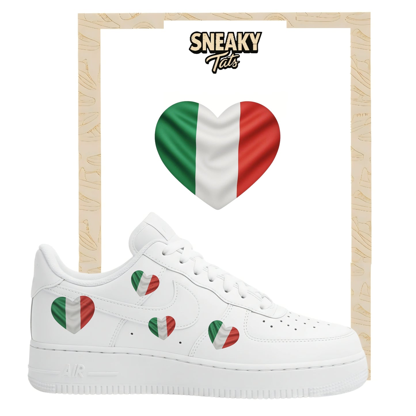 Bügelfolie für Nike Air force 1 und Jordan Herz Italien