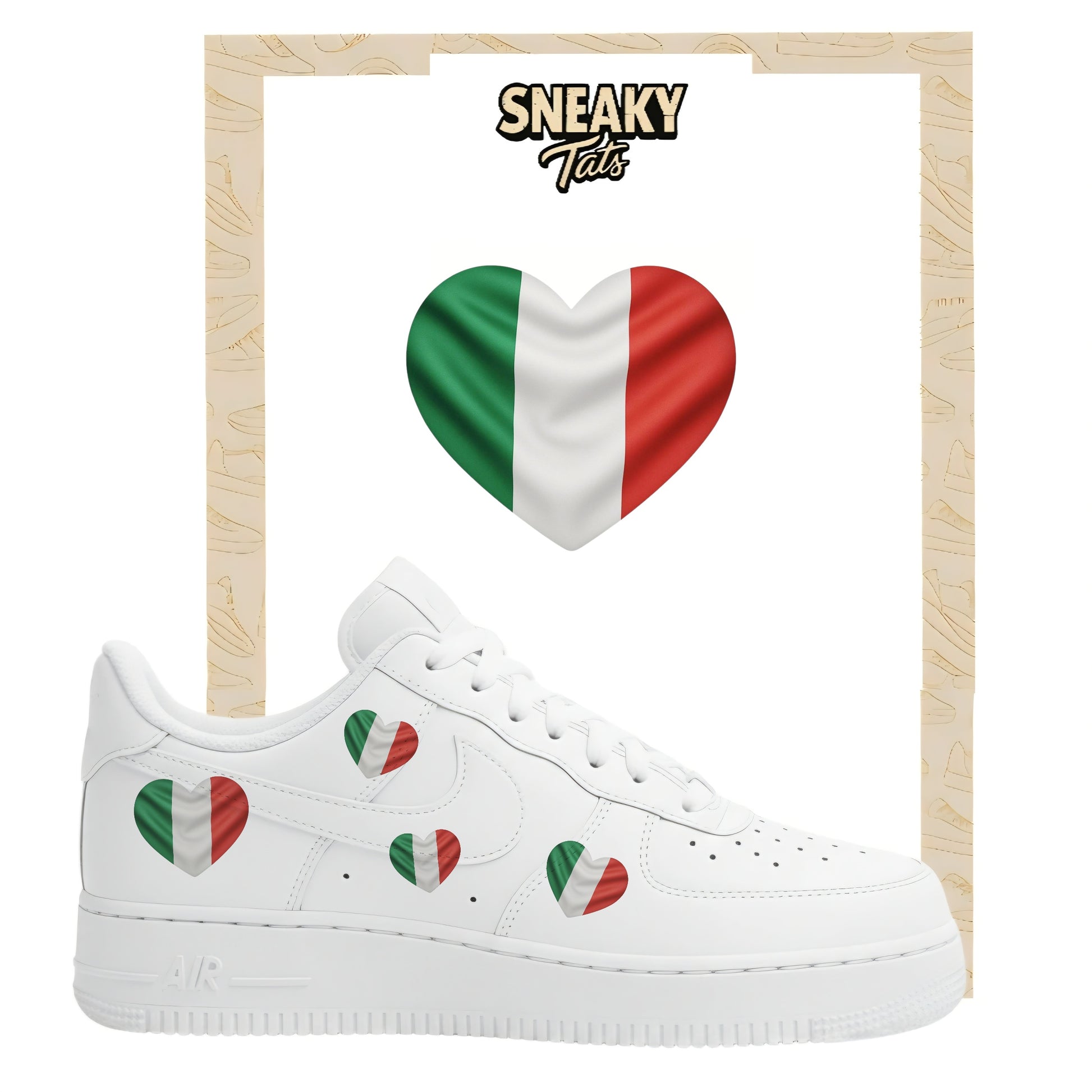 Bügelfolie für Nike Air force 1 und Jordan Herz Italien