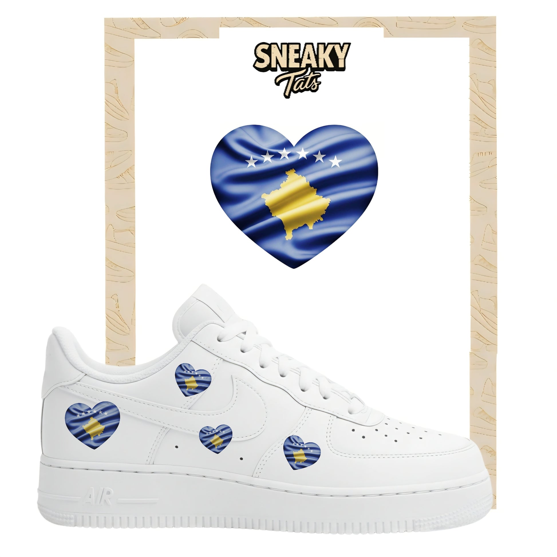 Bügelfolie für Nike Air force 1 und Jordan Herz Kosovo