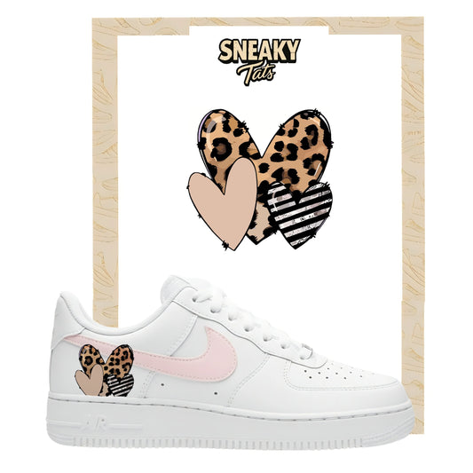 Bügelfolien für Nike Air force 1 und Jordan Herz Leopardmuster