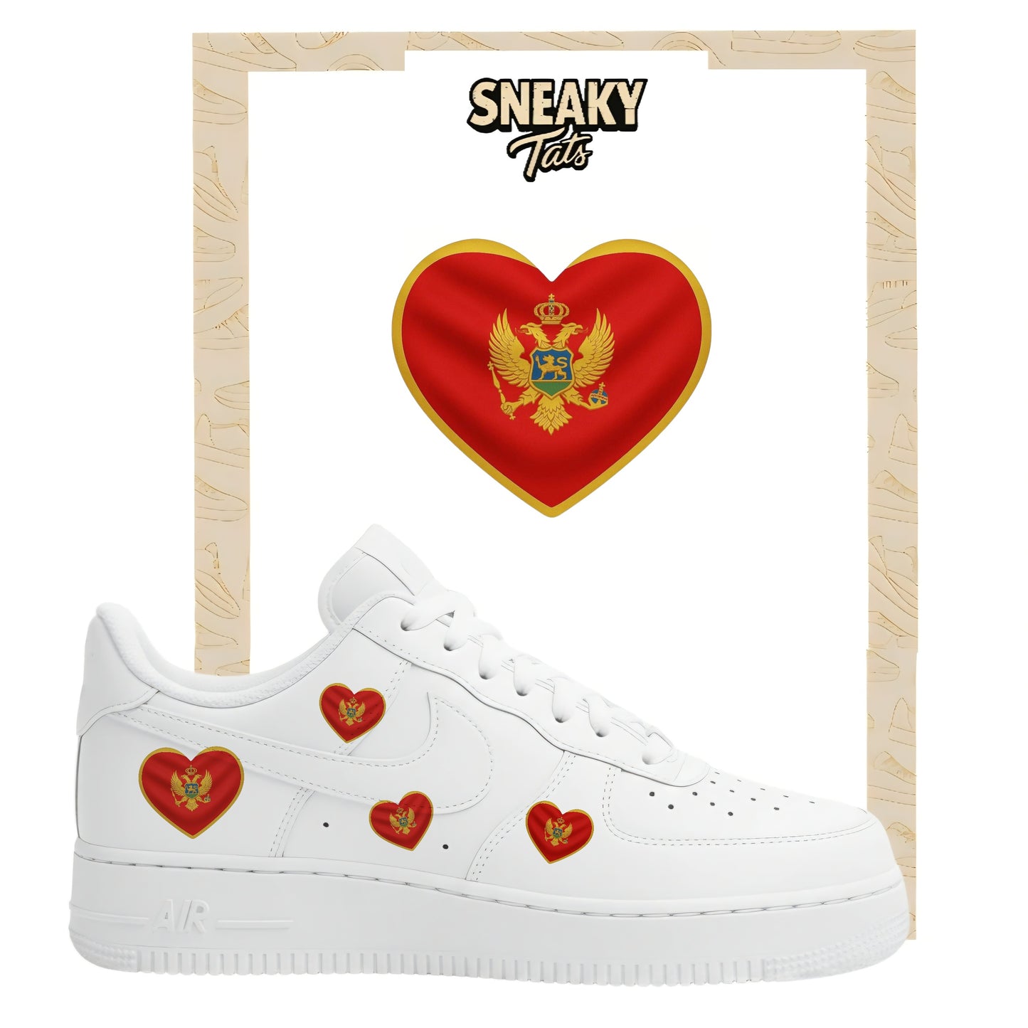 Bügelfolie für Nike Air force 1 und Jordan Herz Montenegro