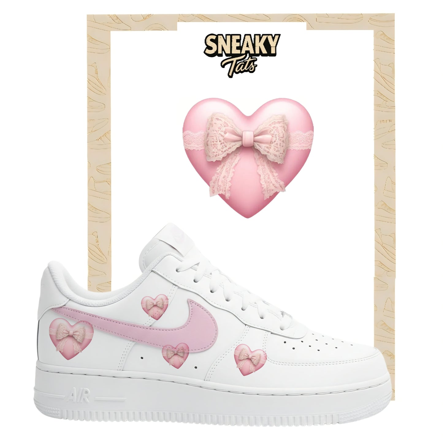 Bügelfolien für Nike Air force 1 und Jordan Herz Schleife