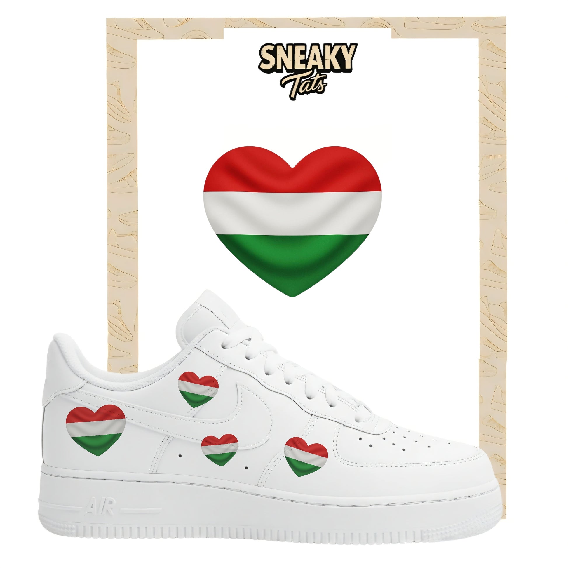 Bügelfolie für Nike Air force 1 und Jordan Herz Ungarn