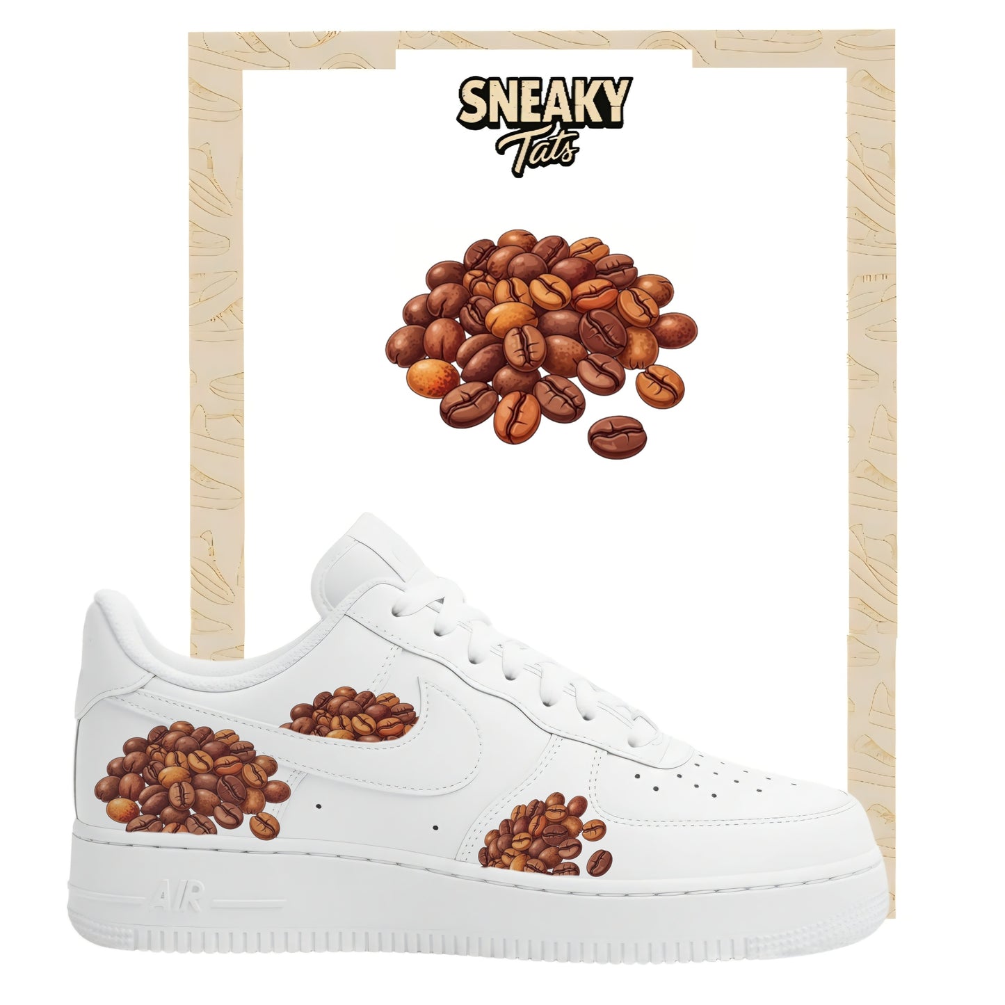 Bügelfolien für Nike Air force 1 und Jordan Kaffeebohnen