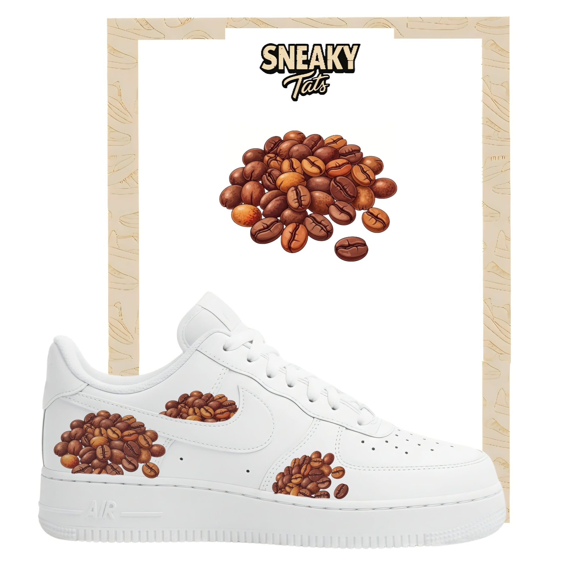 Bügelfolien für Nike Air force 1 und Jordan Kaffeebohnen