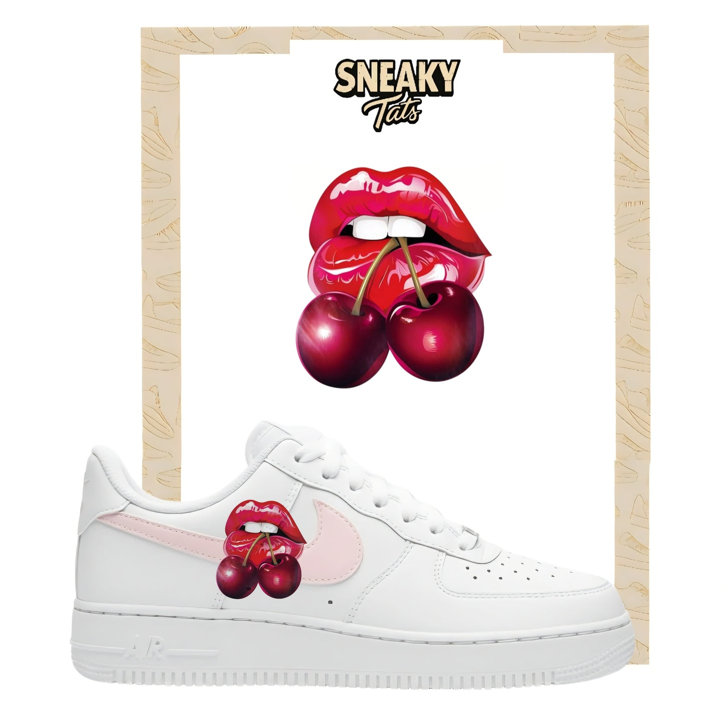 Bügelfolien für Nike Air force 1 und Jordan Kirsch Lippen