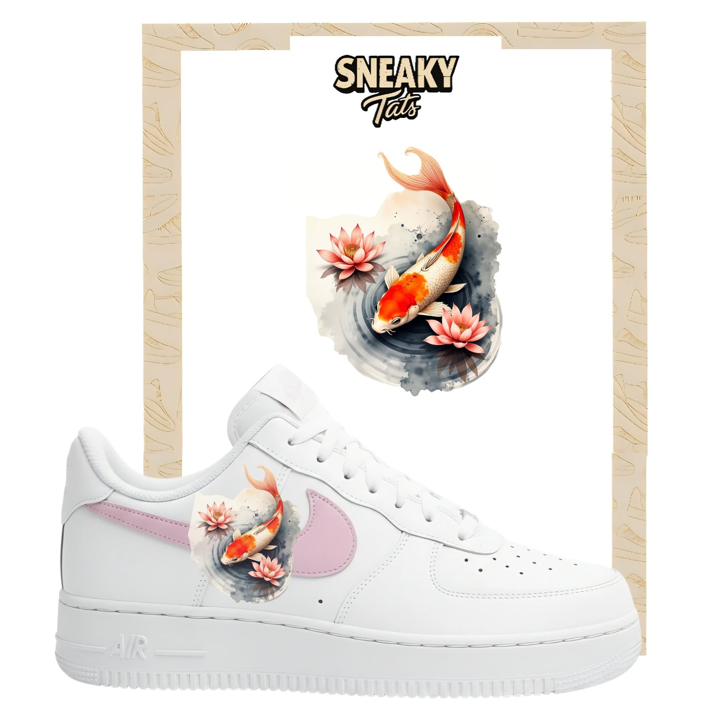 Bügelfolie für Nike Air force 1 und Jordan  Koi