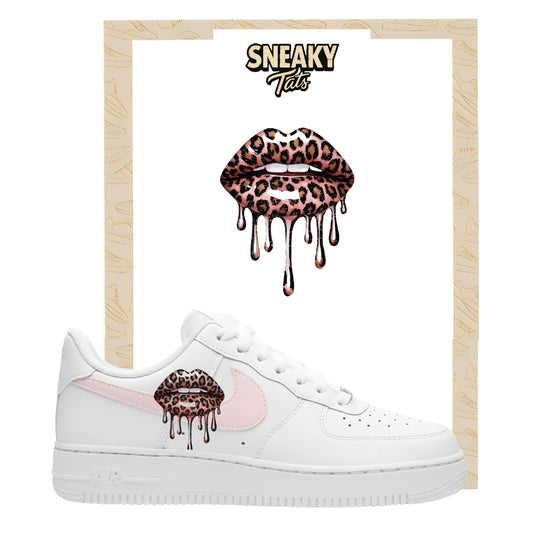 Bügelfolien für Nike Air force 1 und Jordan Lippen Leopardmuster