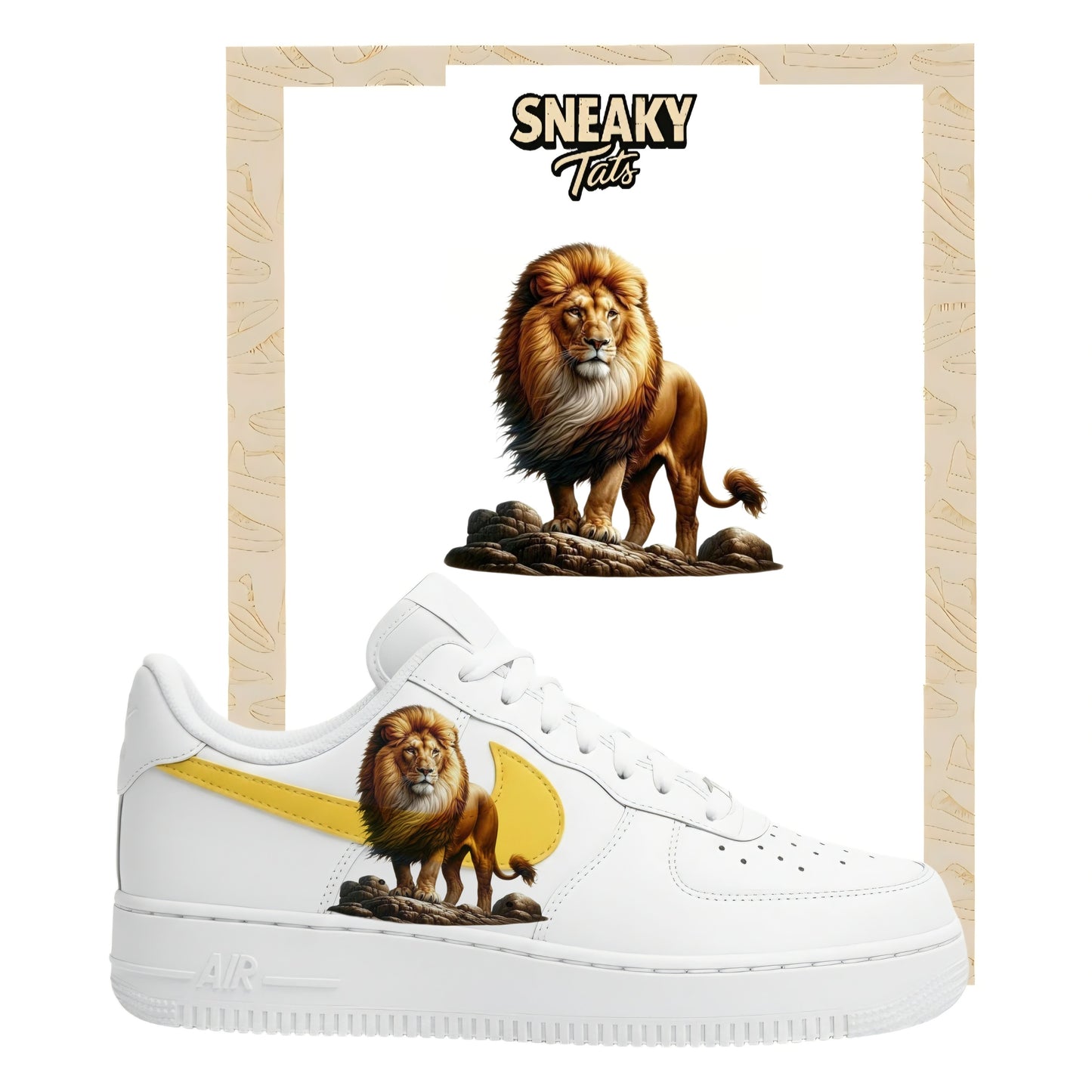 Bügelfolie für Nike Air force 1 und Jordan Löwe