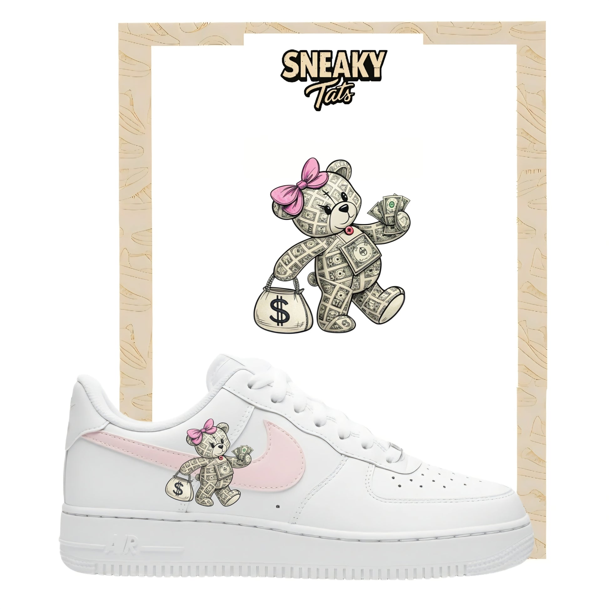 Bügelfolien für Nike Air force 1 und Jordan Money Bär