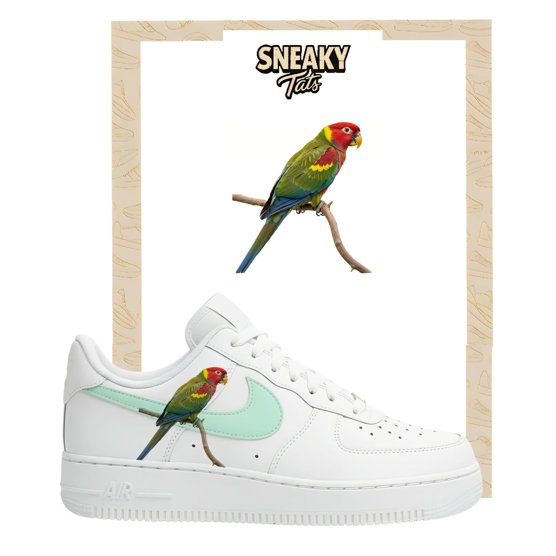 Bügelfolie für Nike Air force 1 und Jordan Papagei