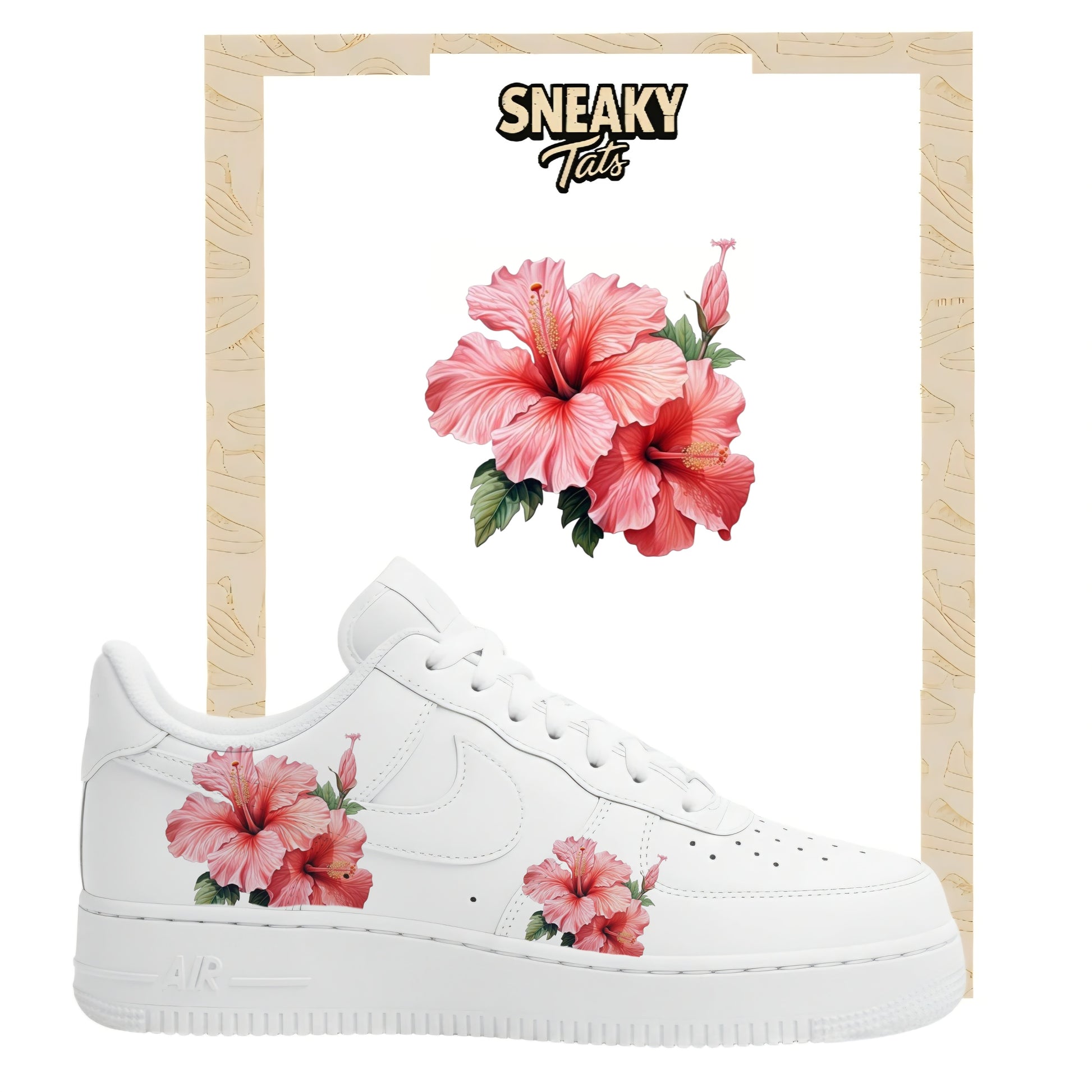 Sneakerfolien für Custom Sneaker Nike Air force 1 und Jordan Rosa Blume