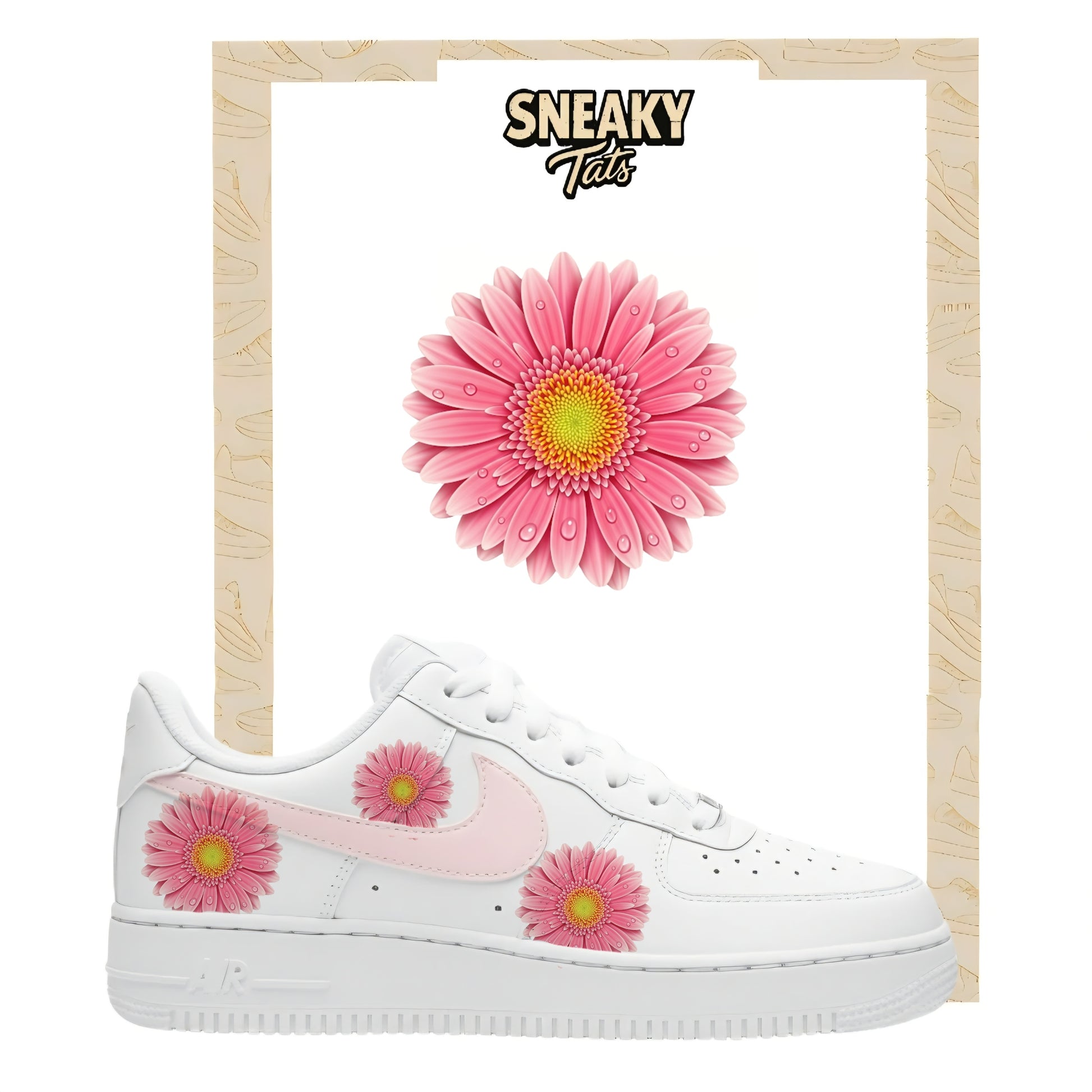 Sneakerfolien für Custom Sneaker Nike Air force 1 und Jordan Rosa Gerbera