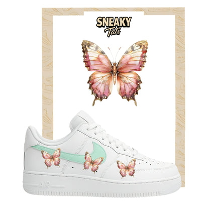Sneakerfolien für Nike Air force 1 und Jordan Schmetterlinge Rosa