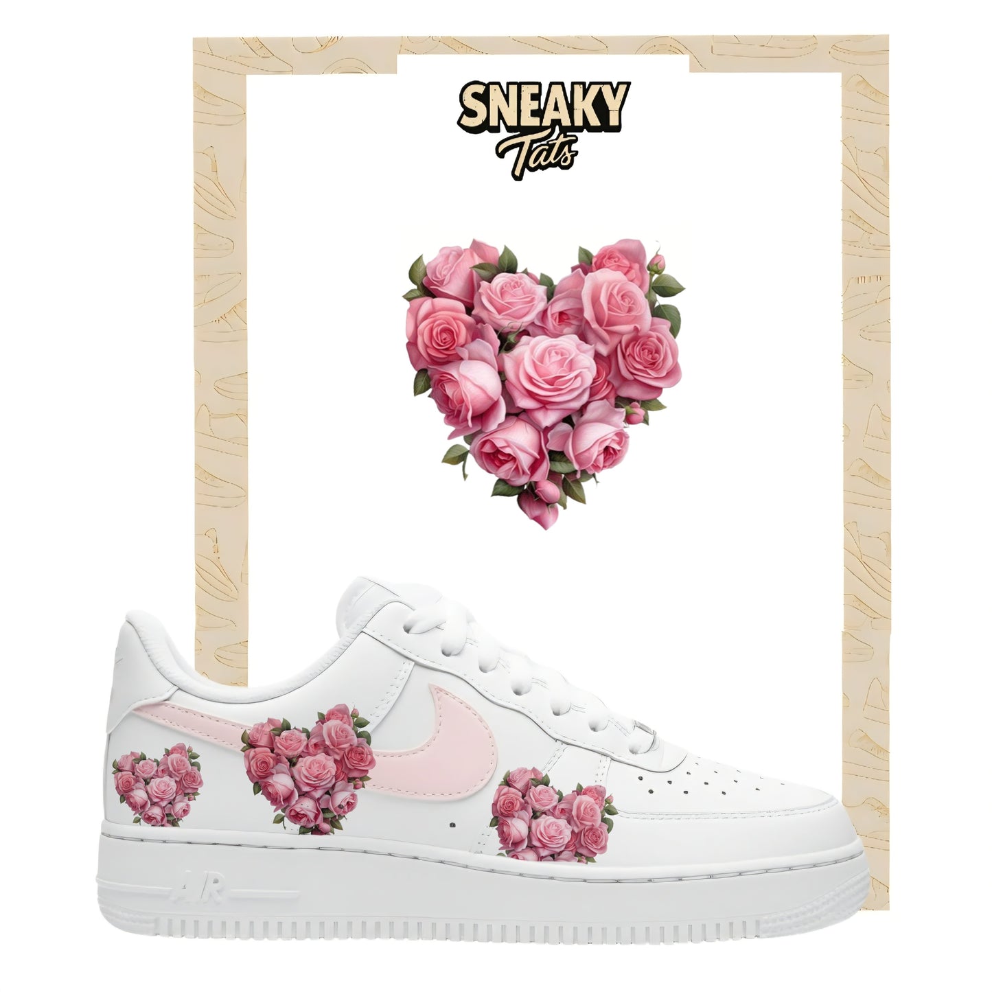 Sneakerfolien für Custom Sneaker Nike Air force 1 und Jordan Rose Herz