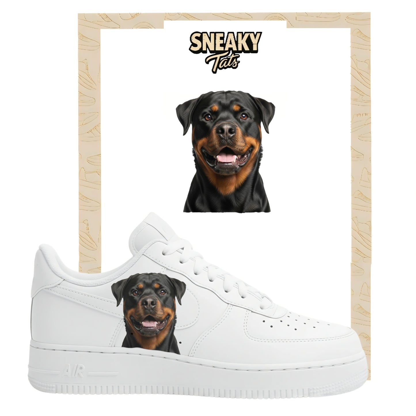 Bügelfolie für Nike Air force 1 und Jordan Rottweiler