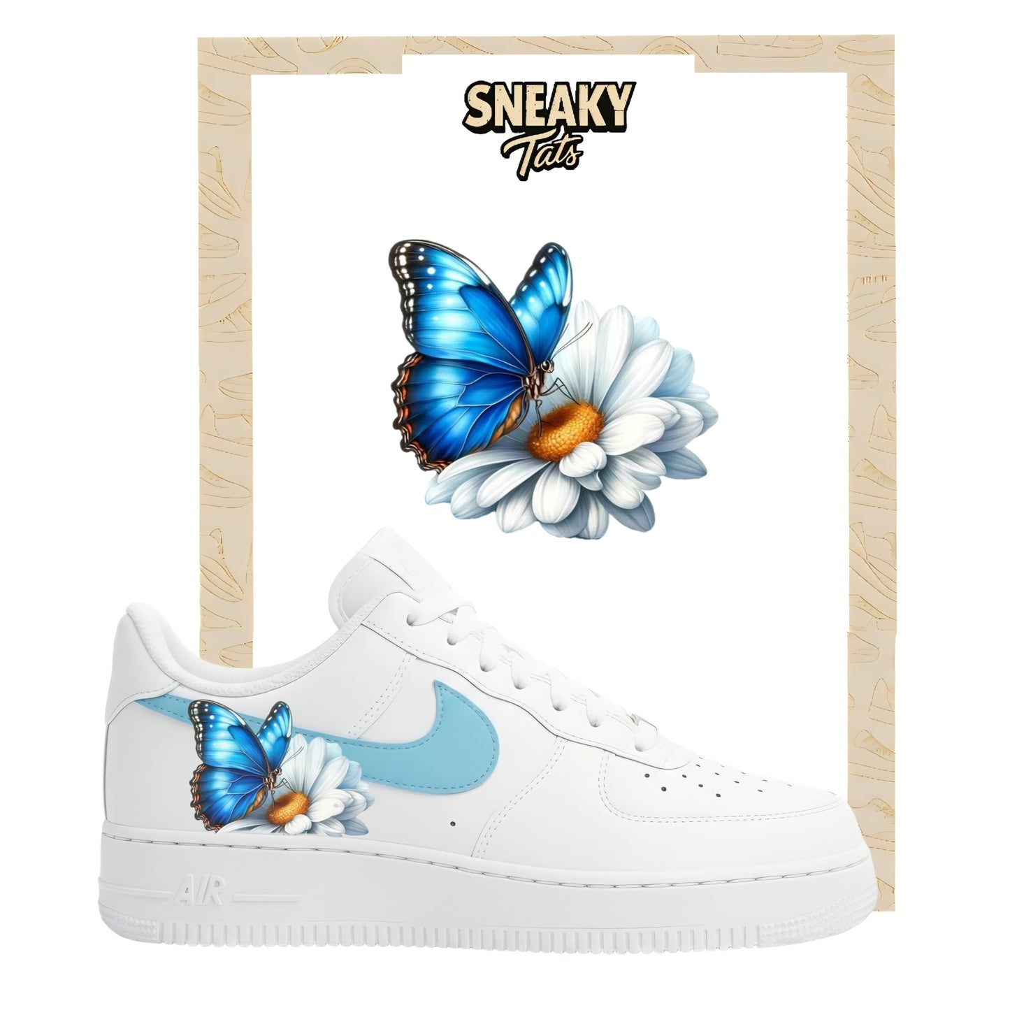 Sneakerfolien für Custom Sneaker Nike Air force 1 und Jordan Gänseblümchen