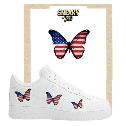 Bügelfolie für Nike Air force 1 und Jordan Schmetterlinge Amerika