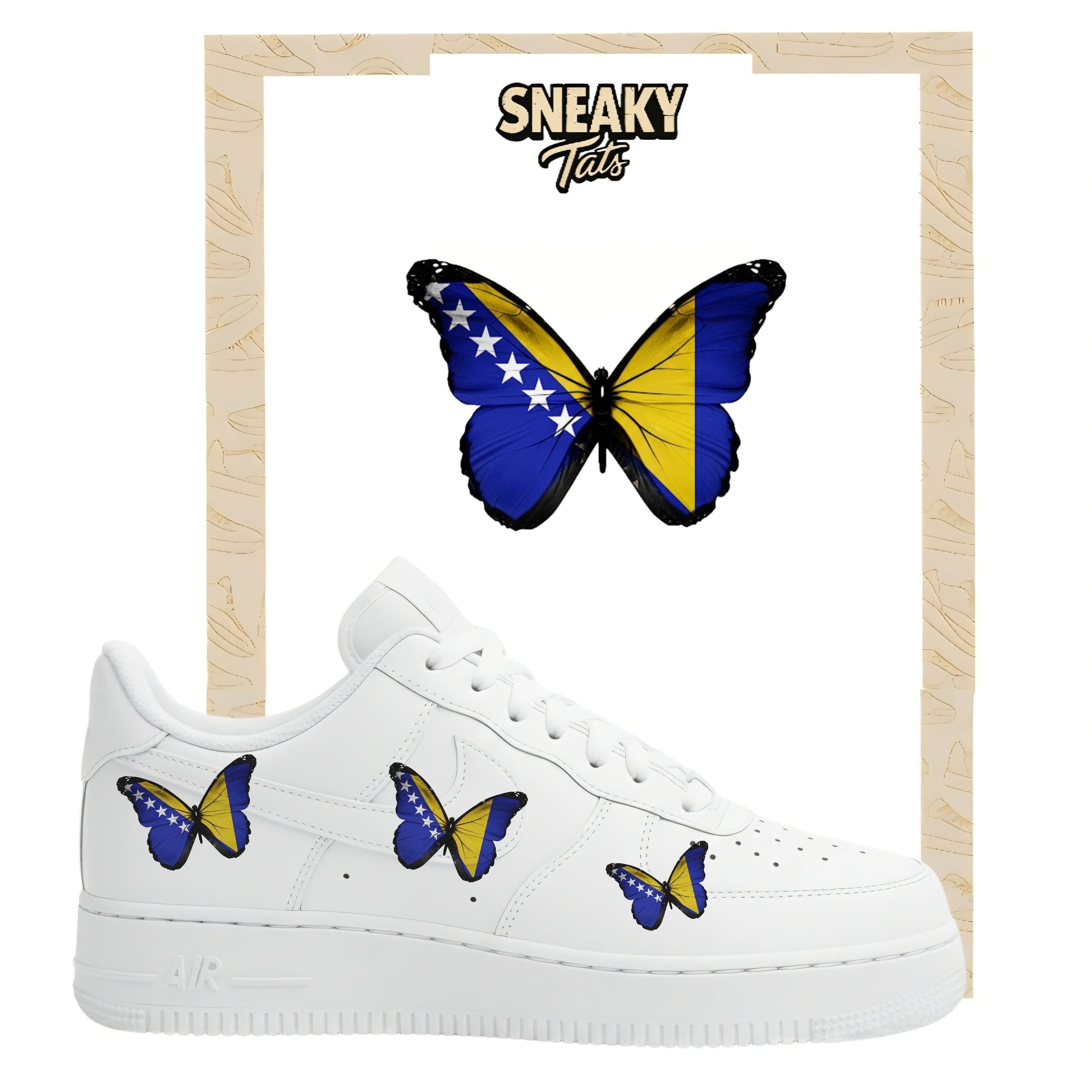 Bügelfolie für Nike Air force 1 und Jordan Schmetterlinge Bosnien