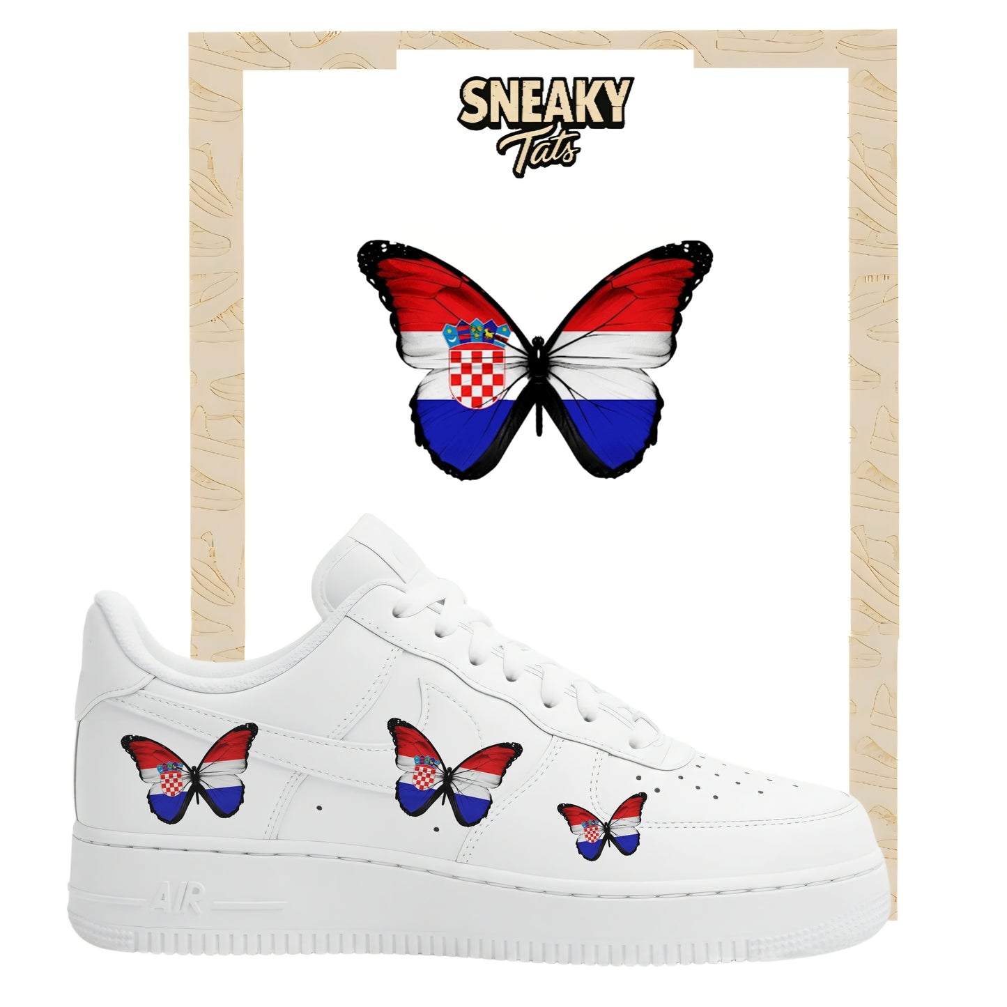 Bügelfolie für Nike Air force 1 und Jordan Schmetterlinge Kroatien