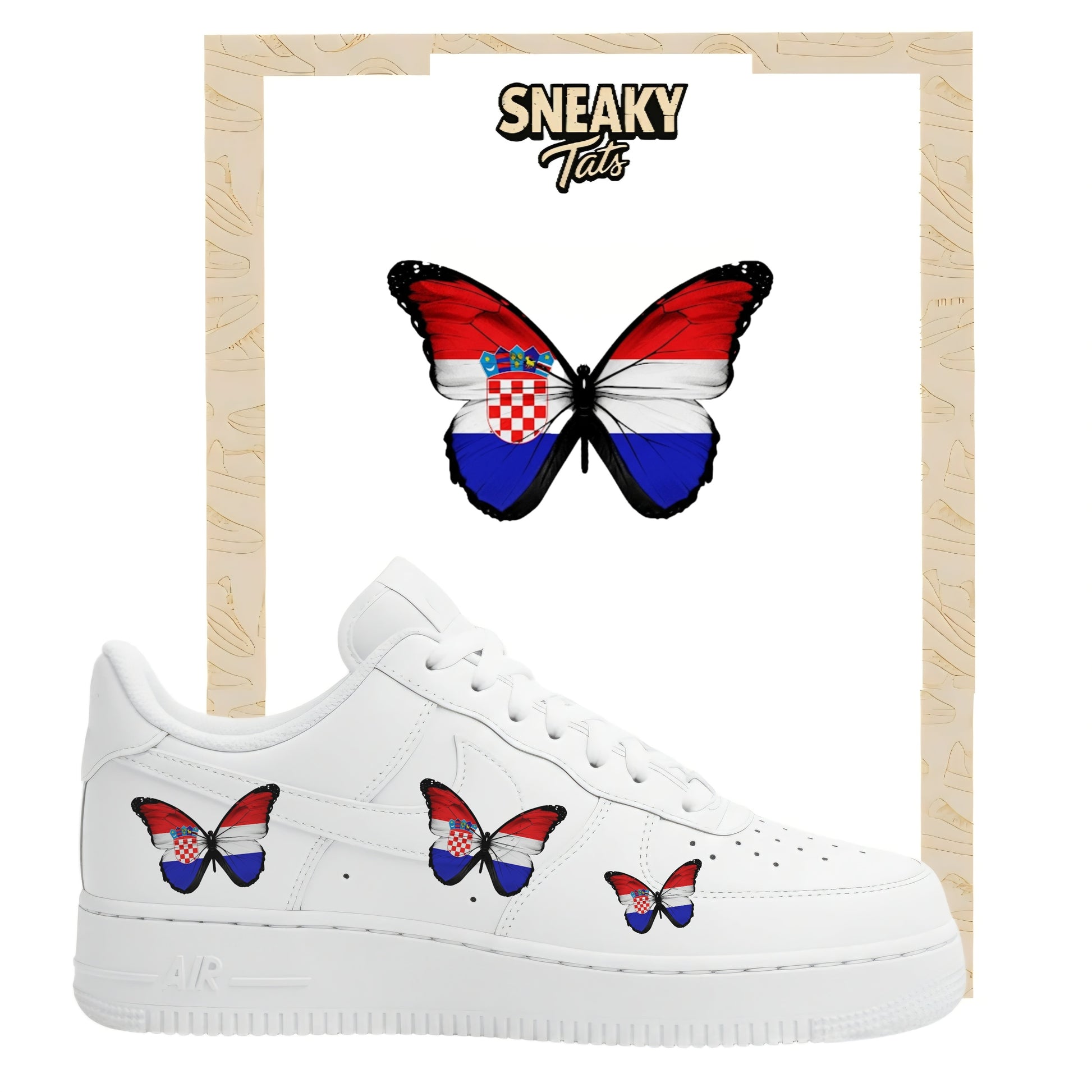 Bügelfolie für Nike Air force 1 und Jordan Schmetterlinge Kroatien