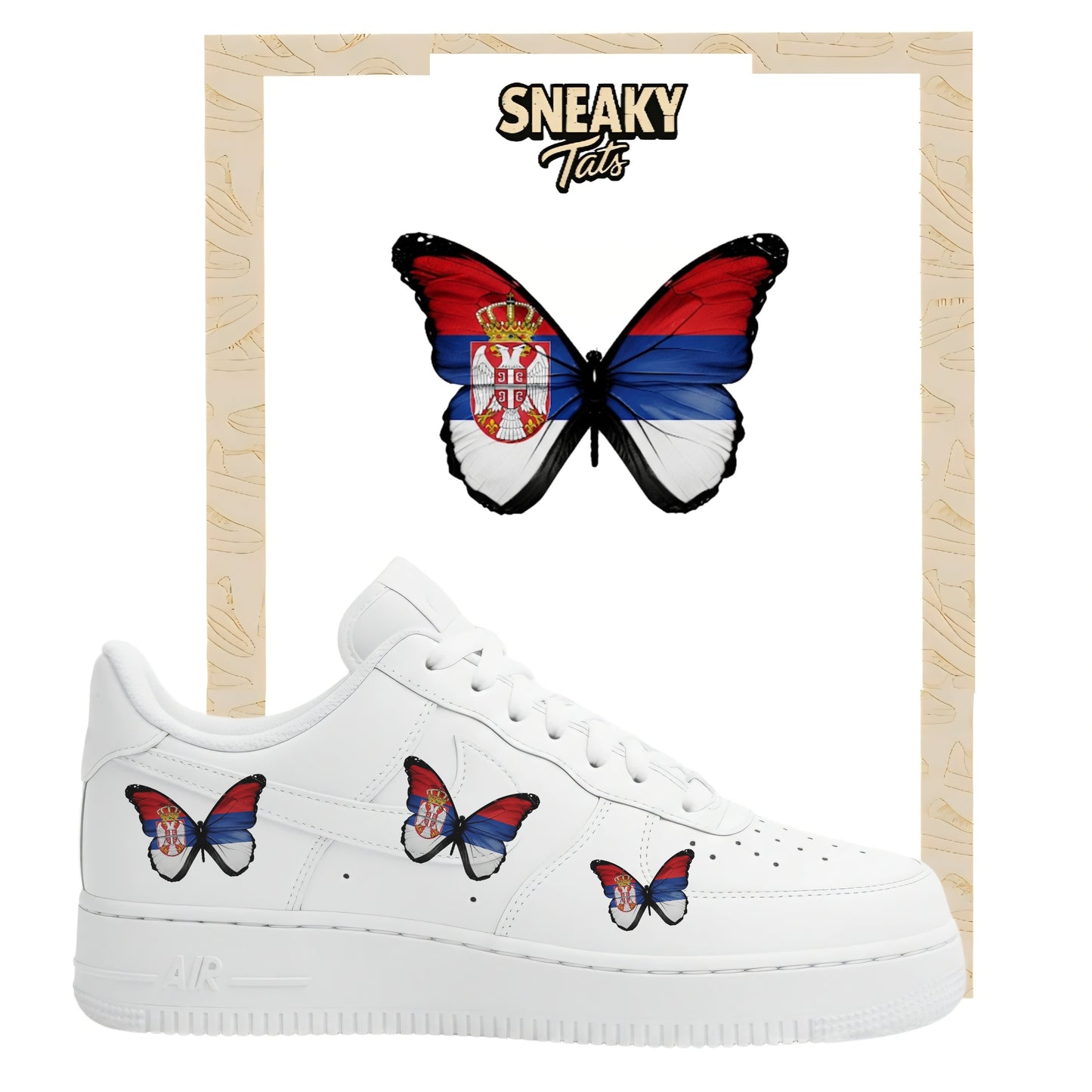 Bügelfolie für Nike Air force 1 und Jordan Schmetterlinge Serbien