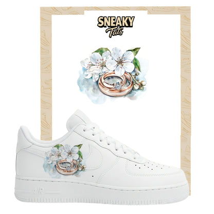 Sneakerfolien für Nike Air force 1 und Jordan Schriftzug Blume mit Ring