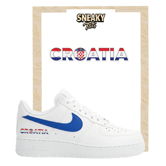 Bügelfolie für Nike Air force 1 und Jordan Schriftzug Croatia